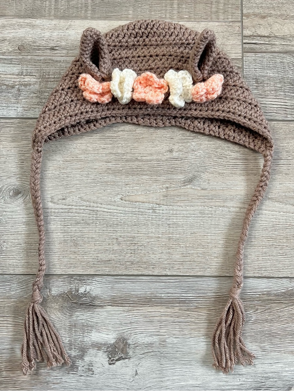 Baby Fawn Floral Crocheted Hat